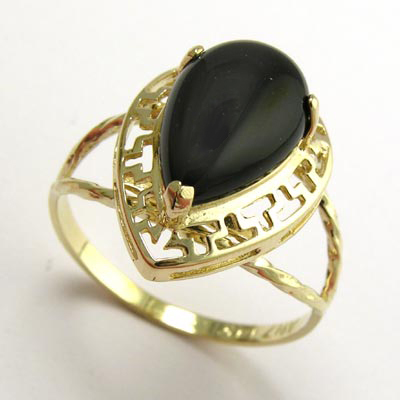 14k Gold Greek Onyx Ring R448 14k Gold Greek Onyx Ring R448