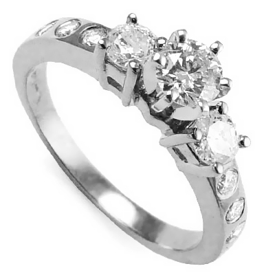 14k White Gold 1.15cwt Diamond Engagement Ring R1166