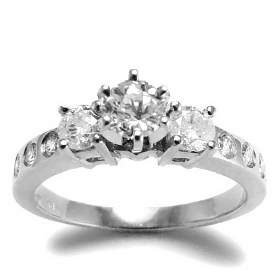 14k White Gold 1.15cwt Diamond Engagement Ring R1166