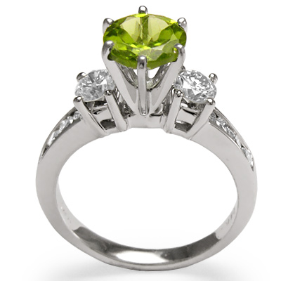 18k Gold Peridot Diamond Ring R1184