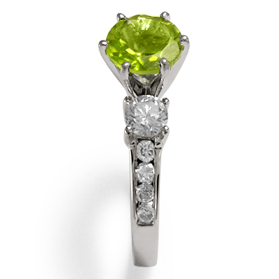 18k Gold Peridot Diamond Ring R1184