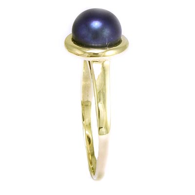 14k Gold Black Pearl Ring R135