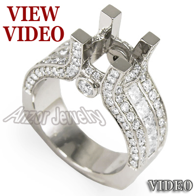 950 Platinum Semi Diamond Engagement Ring Setting R1192
