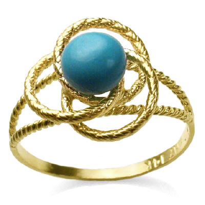 14k Gold Turquoise Ring R181