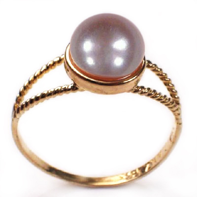 14k Gold Lavendar Pearl Ring R176