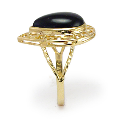 14k solid yellow Gold Black Onyx Ring #R114