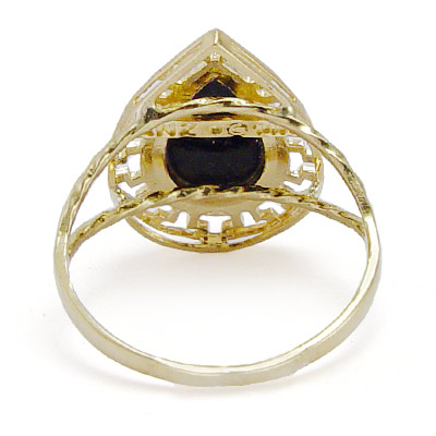 14k solid yellow Gold Black Onyx Ring #R114