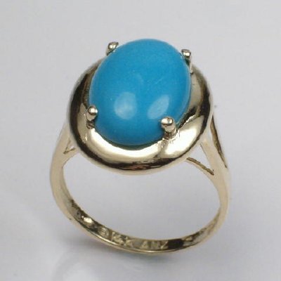 14k Gold Turquoise Ring R235