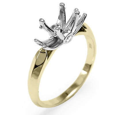 14k Two-Tone Gold Diamonds Engagement Setting Ring R1132