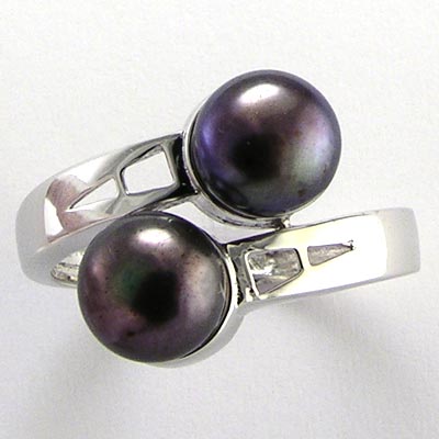 14k Gold Dual Pearl Ring R244
