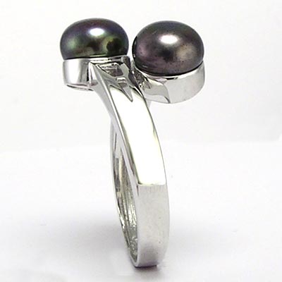 14k Gold Dual Pearl Ring R244