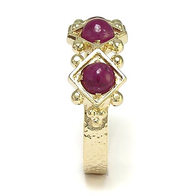 14k Gold Triple Ruby Ring R223