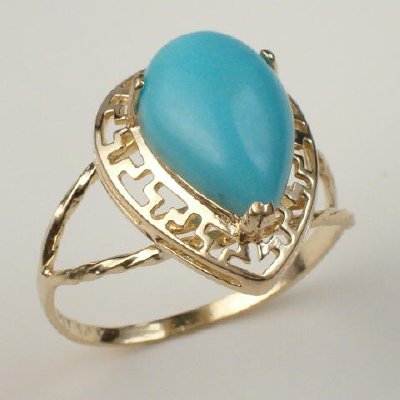 14k Gold Turquoise Ring R250
