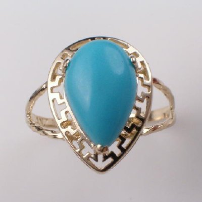 14k Gold Turquoise Ring R250