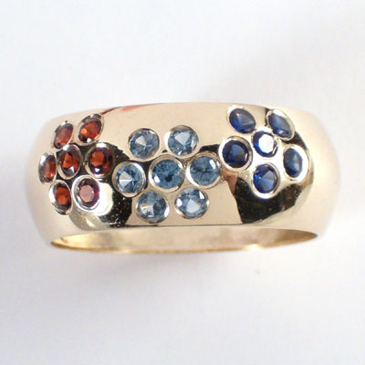 14k Gold Gemstone Band R380 14k Gold Gemstone Band R380
