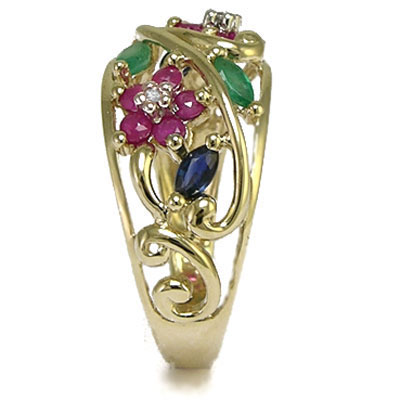 10k Gold Diamond Floral Ring R263