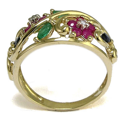 10k Gold Diamond Floral Ring R263