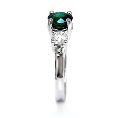 Emerald Diamond Ring  in Platinum 950 pure R1179