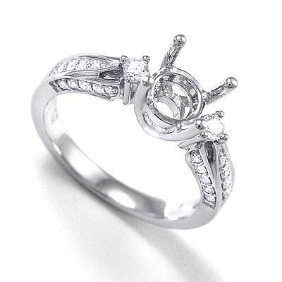 950 Platinum Semi Diamond Engagement Ring Setting R1206