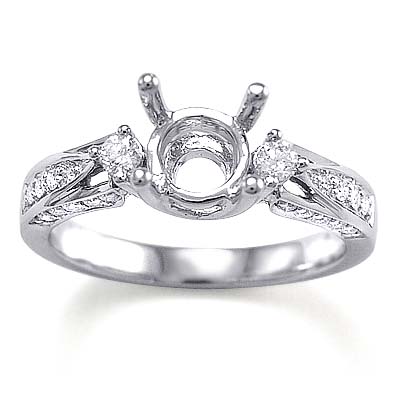 950 Platinum Semi Diamond Engagement Ring Setting R1206