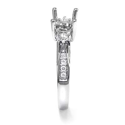 950 Platinum Semi Diamond Engagement Ring Setting R1206