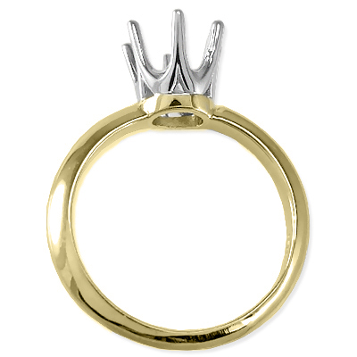 18k Two-Tone Gold Engagement Setting Ring R1148