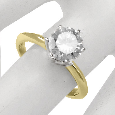 18k Two-Tone Gold Engagement Setting Ring R1148