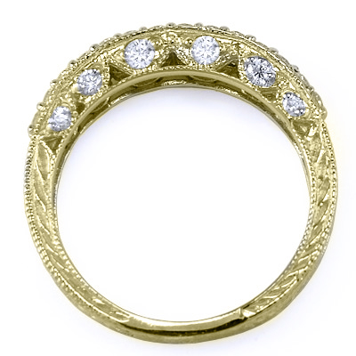 Pave-Set Diamond Wedding Ring in 14k Yellow Gold R1161
