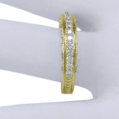 Pave-Set Diamond Wedding Ring in 14k Yellow Gold R1161