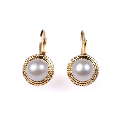 14k Yellow Gold Pearl Earrings E215