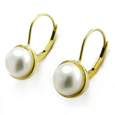 14k Gold 8mm Pearl Earrings E237