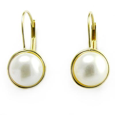 14k Gold 8mm Pearl Earrings E237