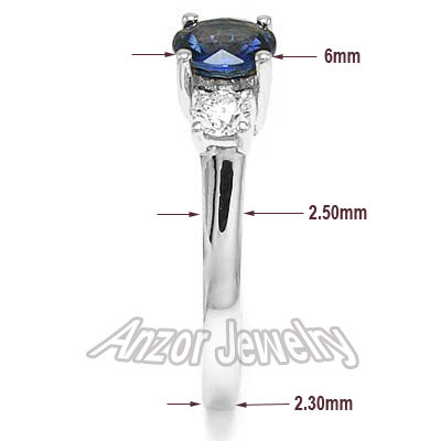 Ceylon Sapphire Diamond Three Stone Ring Platinum R1140