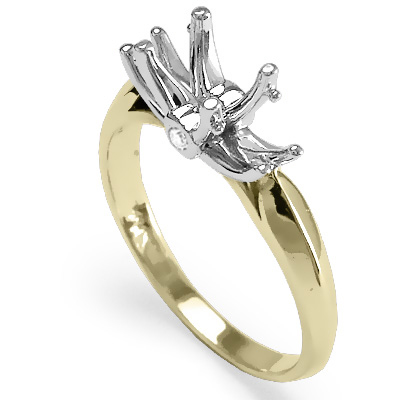 18k Two-Tone Gold Diamonds Engagement Setting Ring R1133