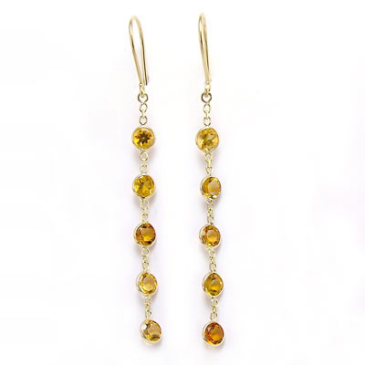 14k Gold Dangling Citrine Earrings E293 14k Gold Dangling Citrine Earrings E293