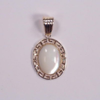 14k Gold Oval Mother of Pearl Set S122