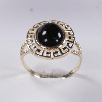 10k Gold Oval Onyx Set S140