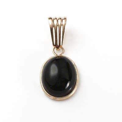 14k Gold Black Onyx Pendant P175