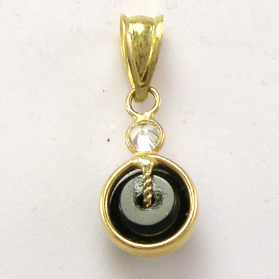 14k Gold Black Onyx Pendant P176