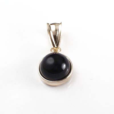 14k Gold Black Onyx Pendant P177