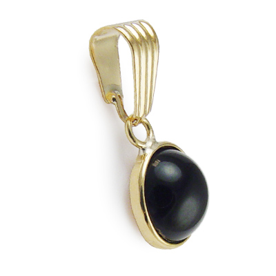 14k Gold Black Onyx Pendant P178