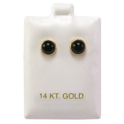 14k Gold Black Onyx Studs E330