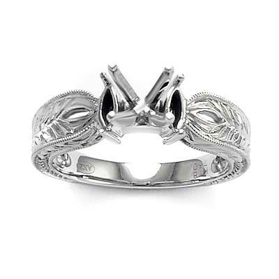 18k Gold Engagement Ring Mount R917 18k Gold Engagement Ring Mount R917