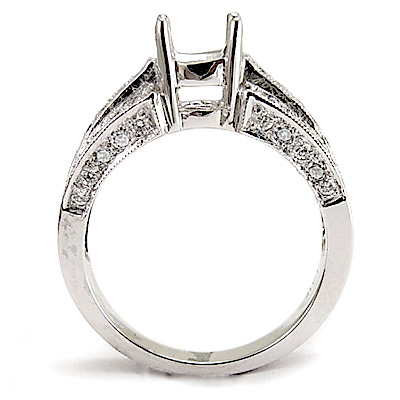14k White Gold Diamond Semi-Mount Ring R948