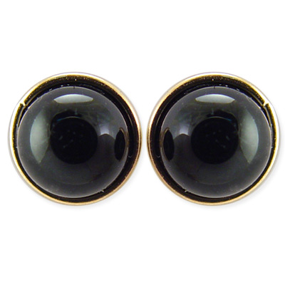 14k Gold Black Onyx Studs E774