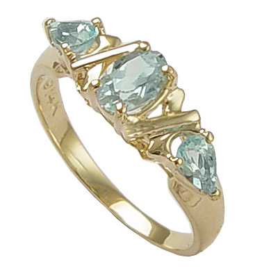 14k Gold Aquamarine Ring 1ct. R409