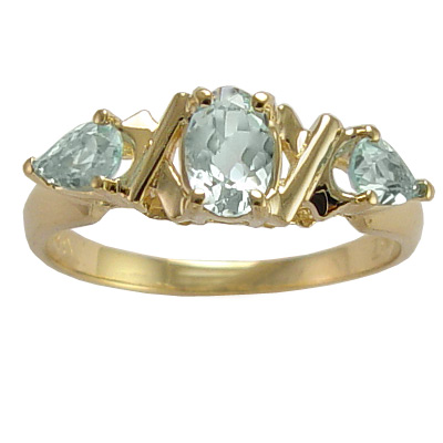 14k Gold Aquamarine Ring 1ct. R409