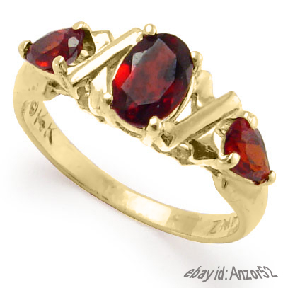 14k Yellow Gold Genuine Garnet Ring 1.35ct. R399