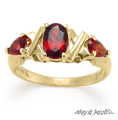 14k Yellow Gold Genuine Garnet Ring 1.35ct. R399