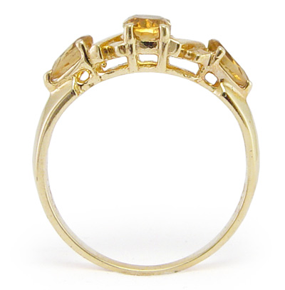 Mother's ring Solid 14k Gold Citrine R403